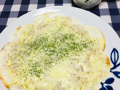 食品ロスはあかん＊餃子の皮でしらすピザ